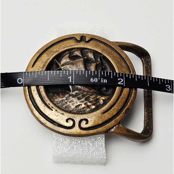 VTG GLORY OF THE SEAS Belt Buckle Solid Brass Tech Ether 1974 Nautical USA VGC! - Picture 5 of 9